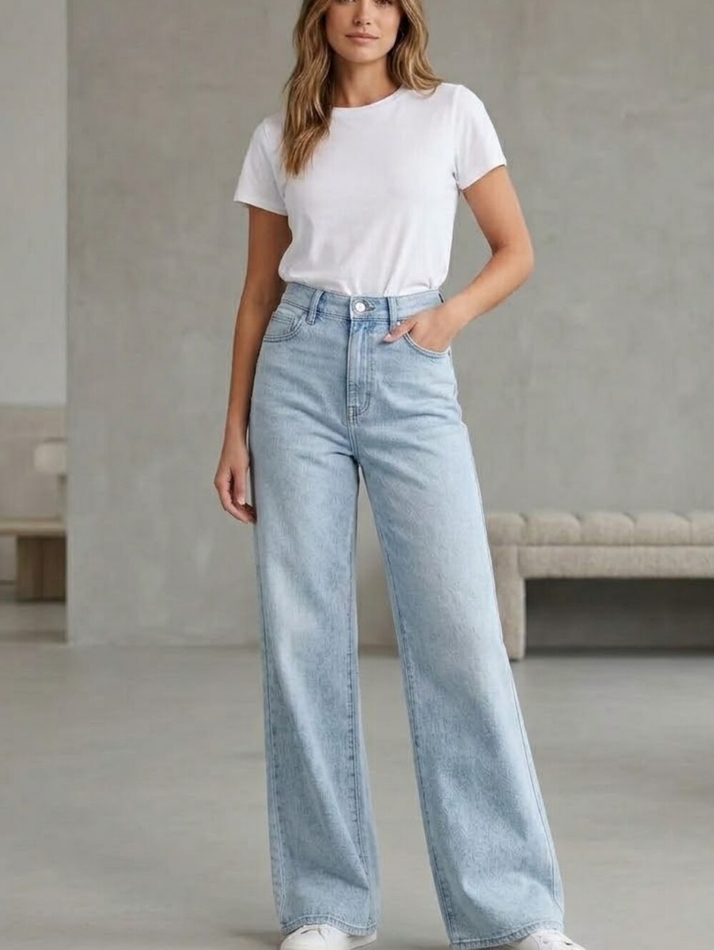 FRAME High Rise Wide Leg Jeans 70s Inspired Stretch Denim. Size 28